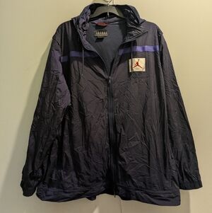 Air Jordan Wings of Flight Windbreaker Men's XXL Hooded Zip Up Navy/Purple